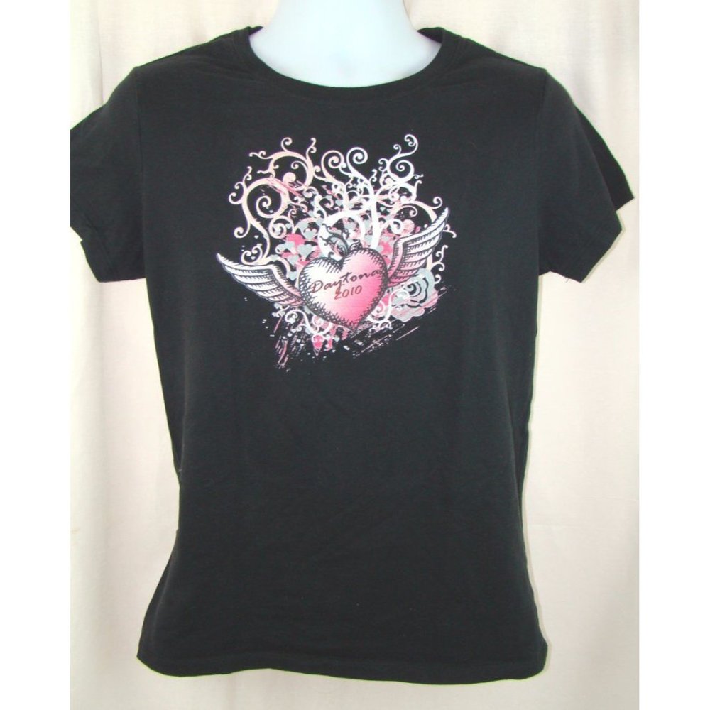 Daytona Angel 2010 SHIRT T-shirt SIZE Biker Wings XL Xtra Large Black SS New